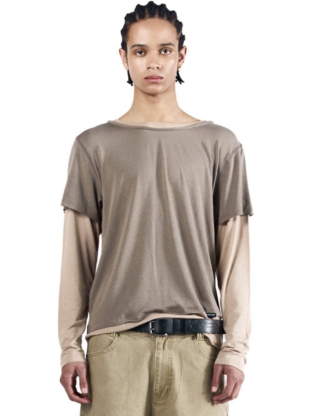【AAKAM】Contrast Layered Long Sleeve