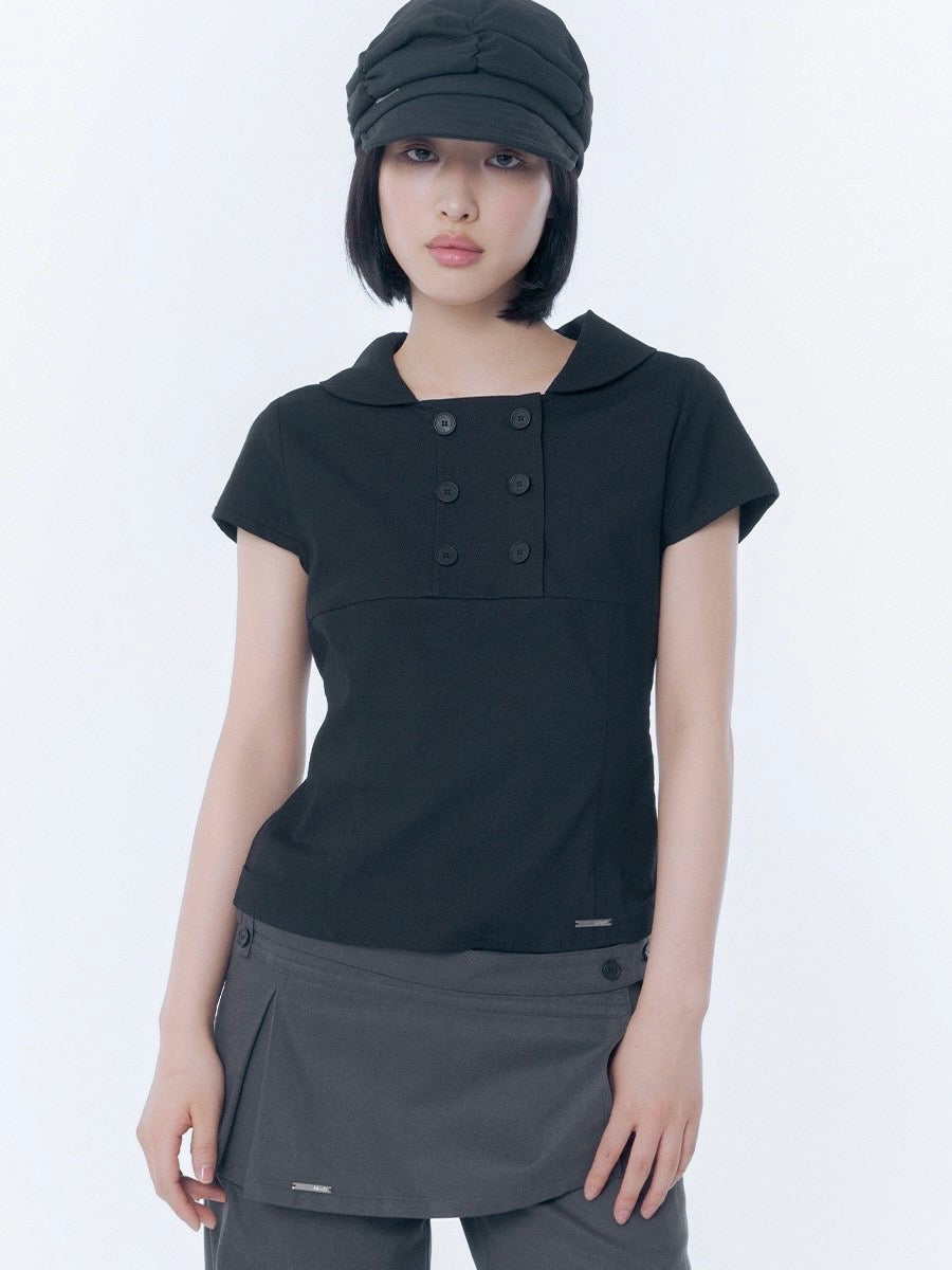 【Miseki seoul】Double button shirts top