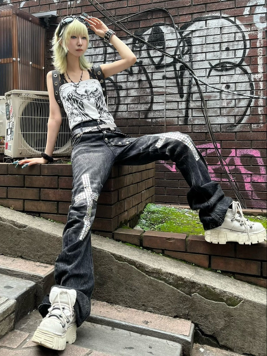 7/11 20:00発売　国際配送【BABY09】cross studs belt