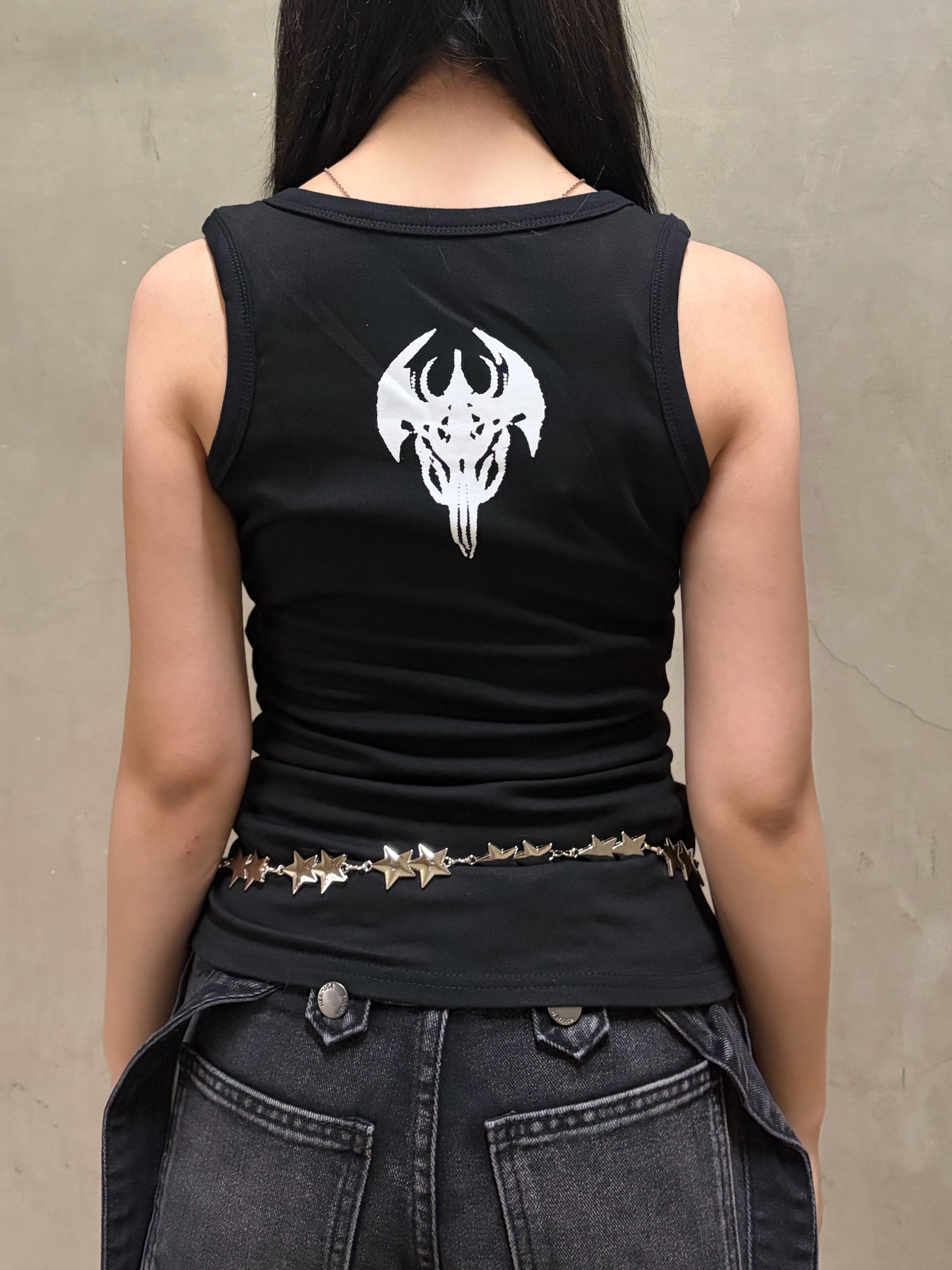 国際配送【Never mind the XU】slim fit studs sleeveless (2color)