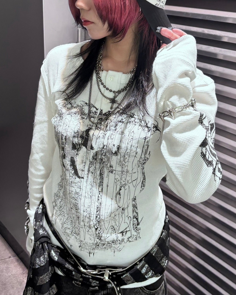 国際配送【BABY09】dark waffle long sleeve