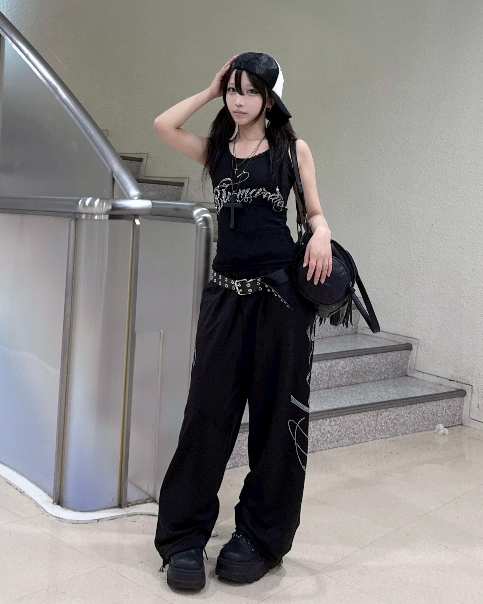 受注制【nmtc+】Neut Crystal Drawstring Pants (2color)