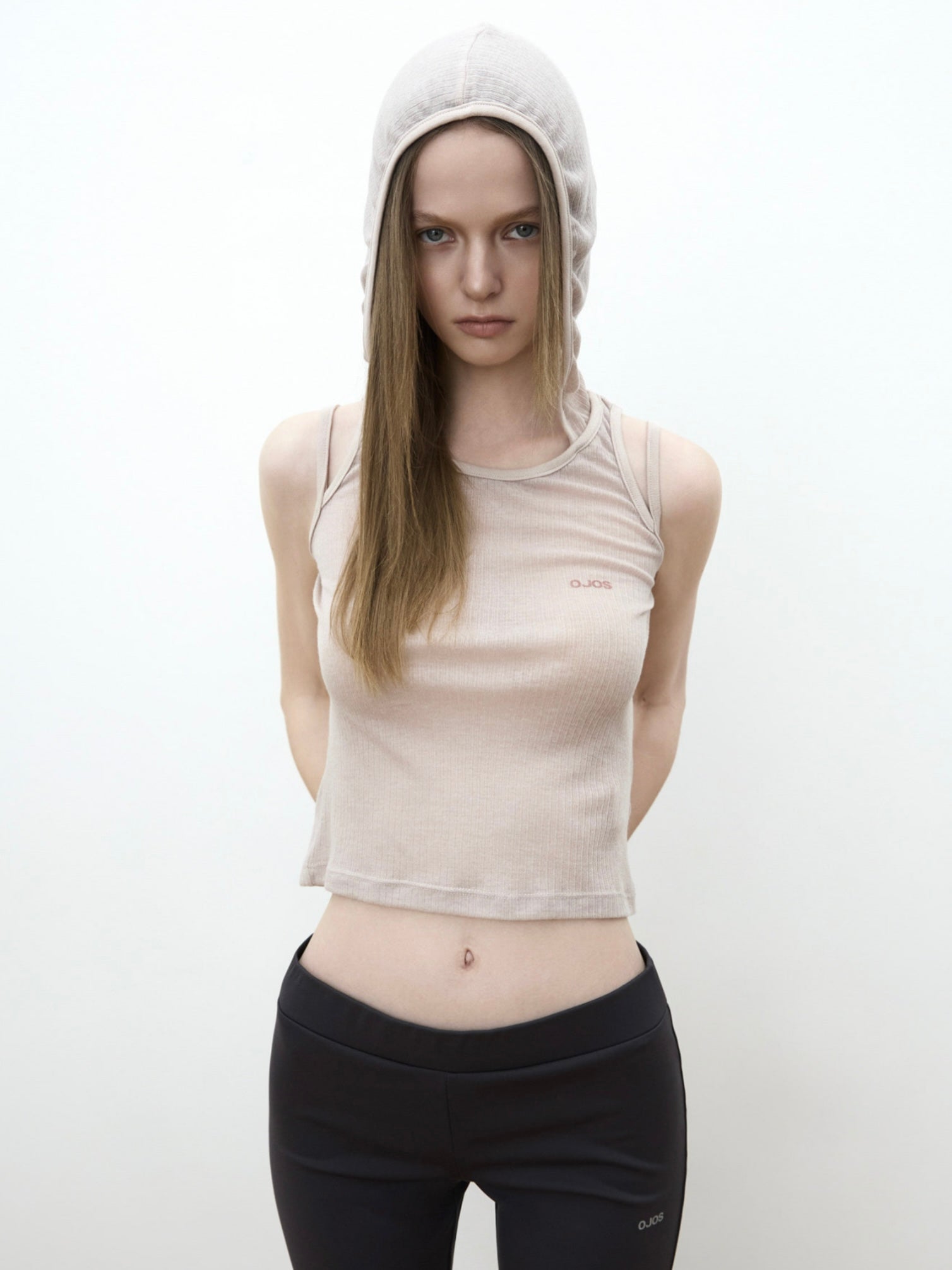 【OJOS】Rib Hood Sleeveless