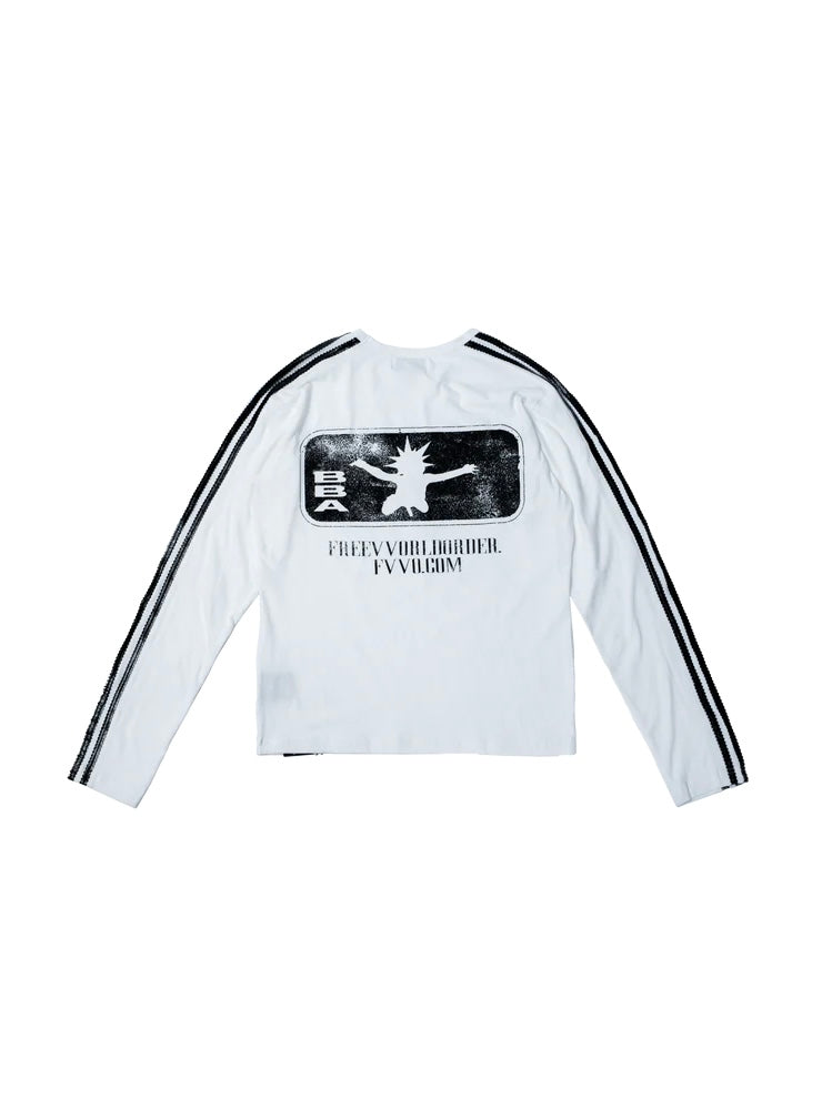 【F.V.V.O】Parody Logo Slim-Fit Long Sleeve Tee