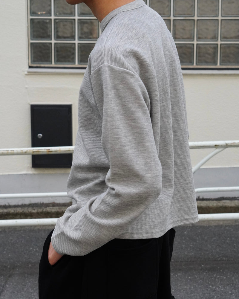 東京店WEB限定受注制【Chikashitsu +】cropped rib knit tee (2color)