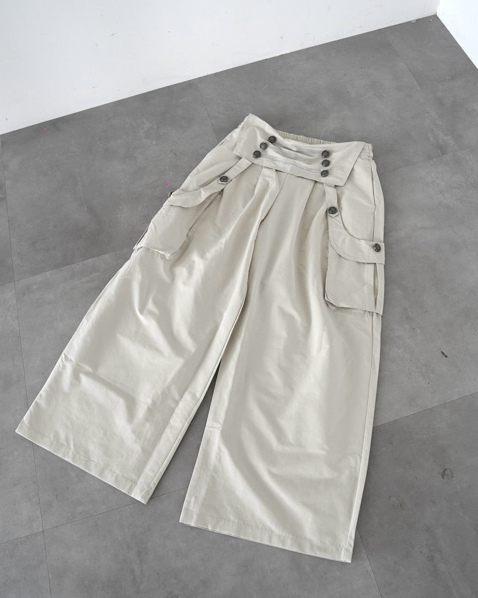 国際配送【LUV CODE】Royal button wide cargo pants