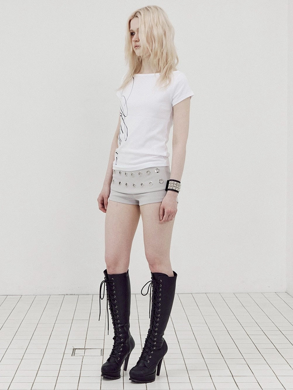 【SETUP-EXE】EYELET WAIST SHORT PANTS
