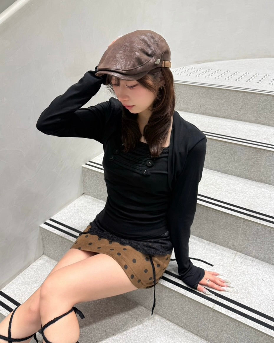 大阪店 WEB限定 受注制【Never mind the XU】Dot Muse Mini Skirt