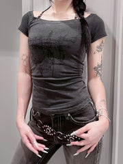 受注制【nmtc+】Anco Studded Halter Neck Tee (3color)