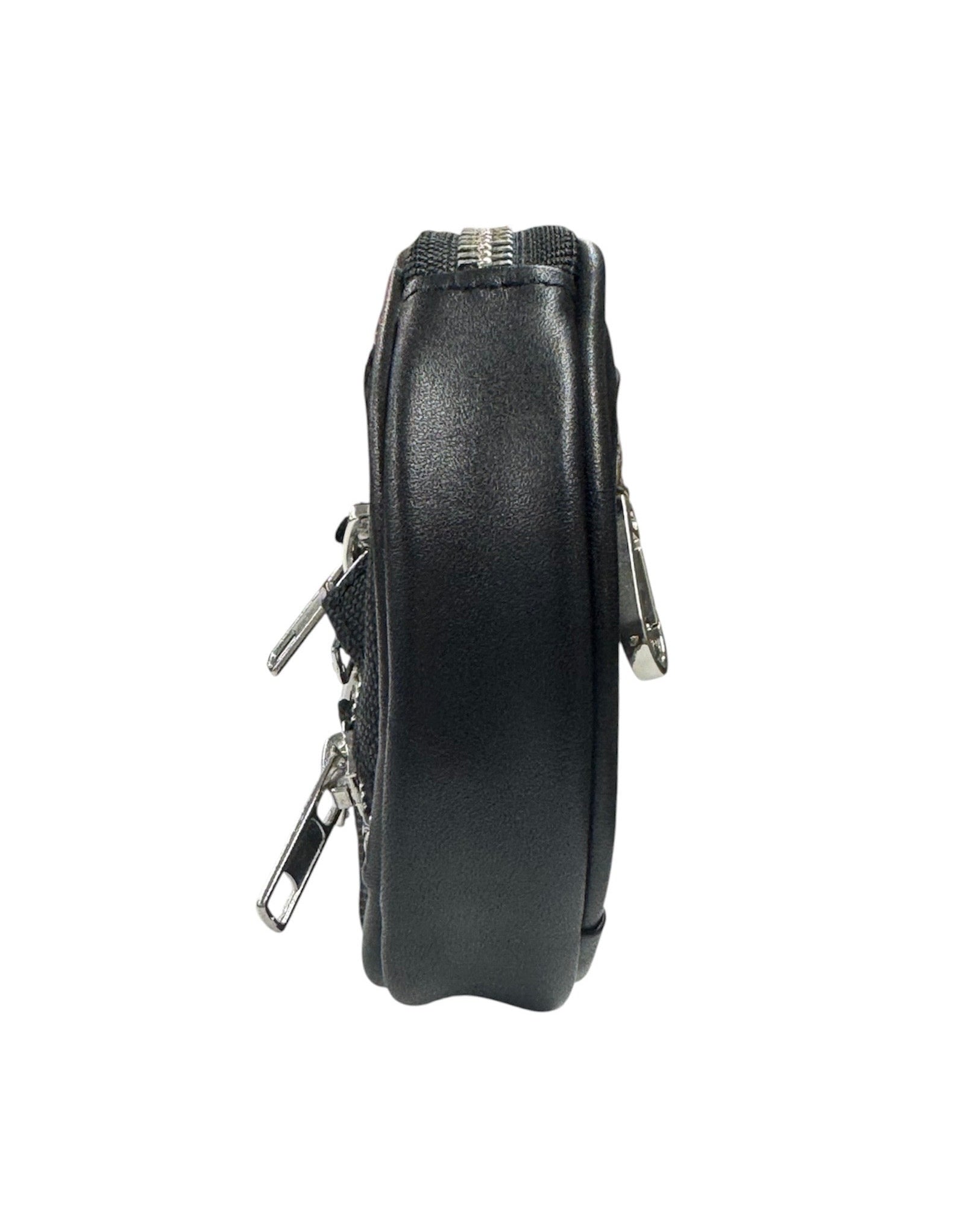 ★【LOIN ARMIS】Cross Zipper Leather Circle Coin Case