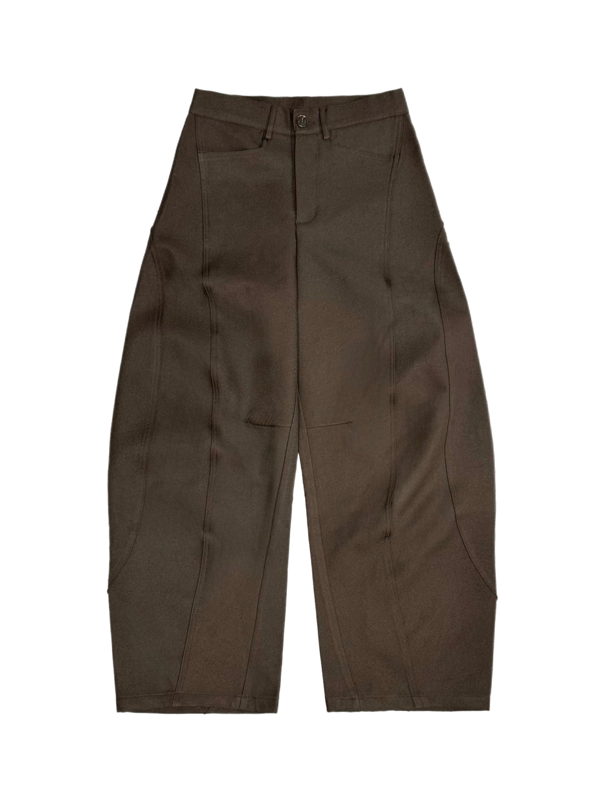 4/24 20:00発売 受注制【Chikashitsu +】Curve line wide pants (3color)