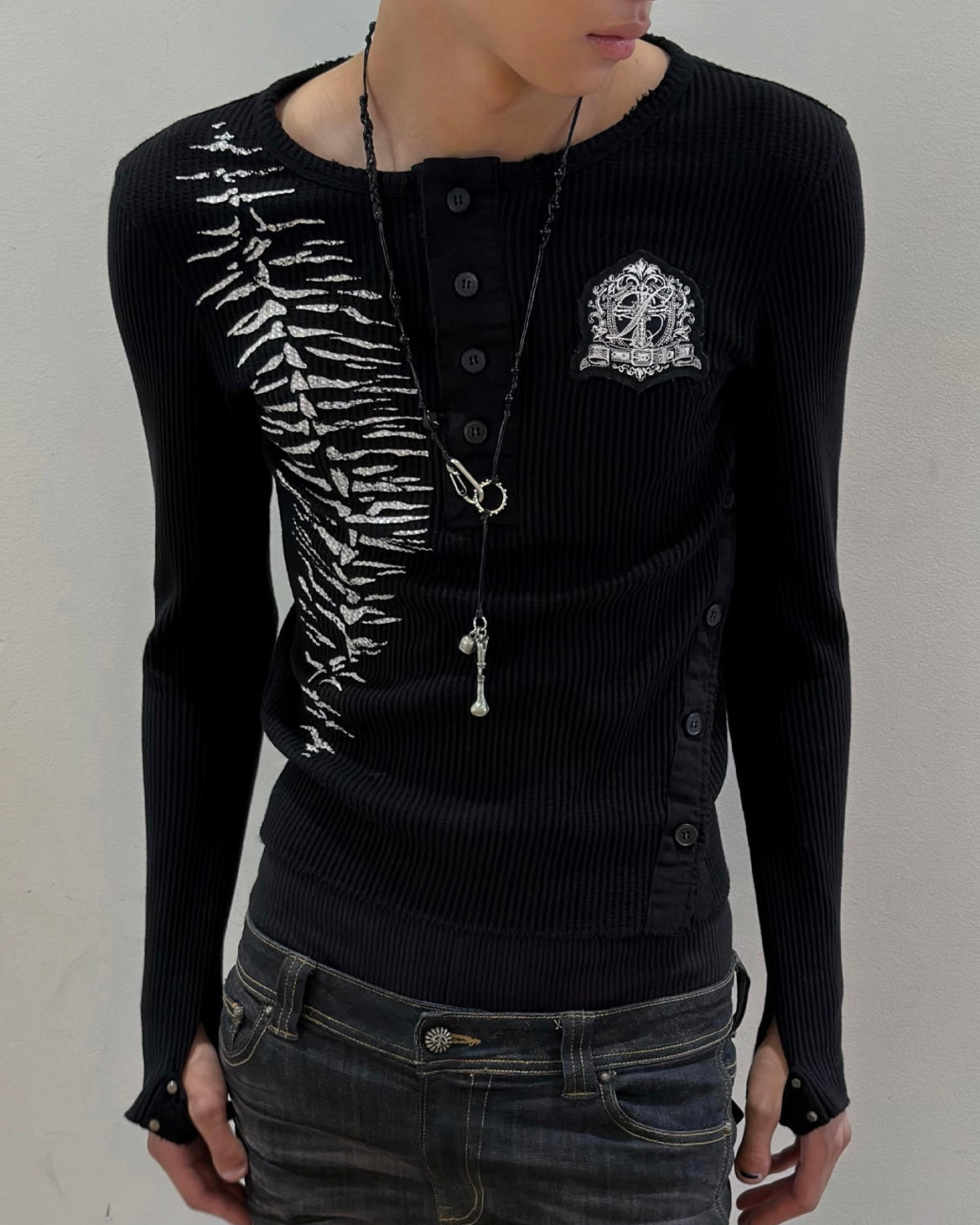 【LECYTO】Sacred Thorn Ribbed Top