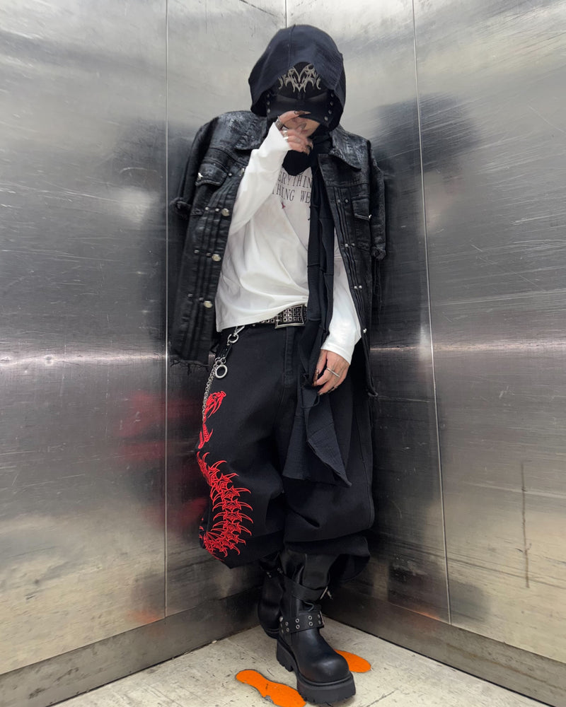 国際配送【Never mind the XU】stencil logo long sleeve tee