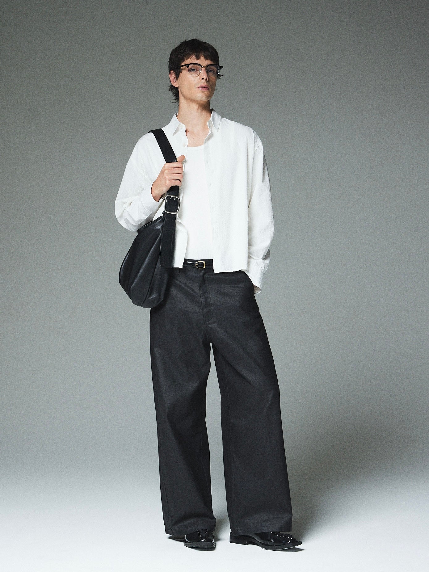 【CS】CROPPED STRIPE BUTTON UP SHIRT