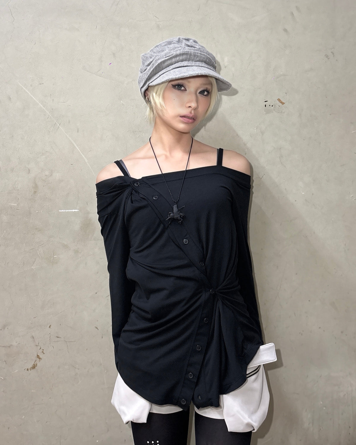 国際配送【Never mind the XU】drape casquette (3color)
