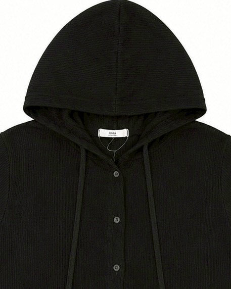 受注制【nmtc+】Sheer Button Hooded Cardigan (2color)