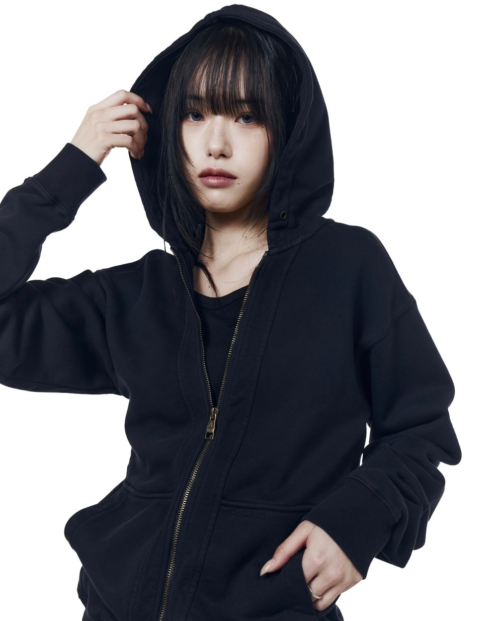 【AAKAM】Double Zippered Zip-Up Hoodie