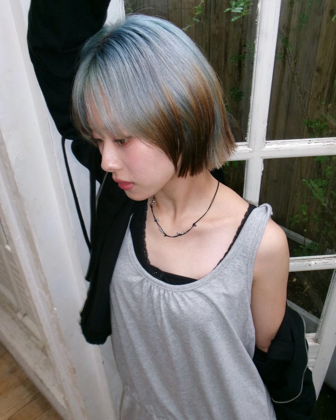 受注制【OaKS】drawstring layered mini dress (2color)