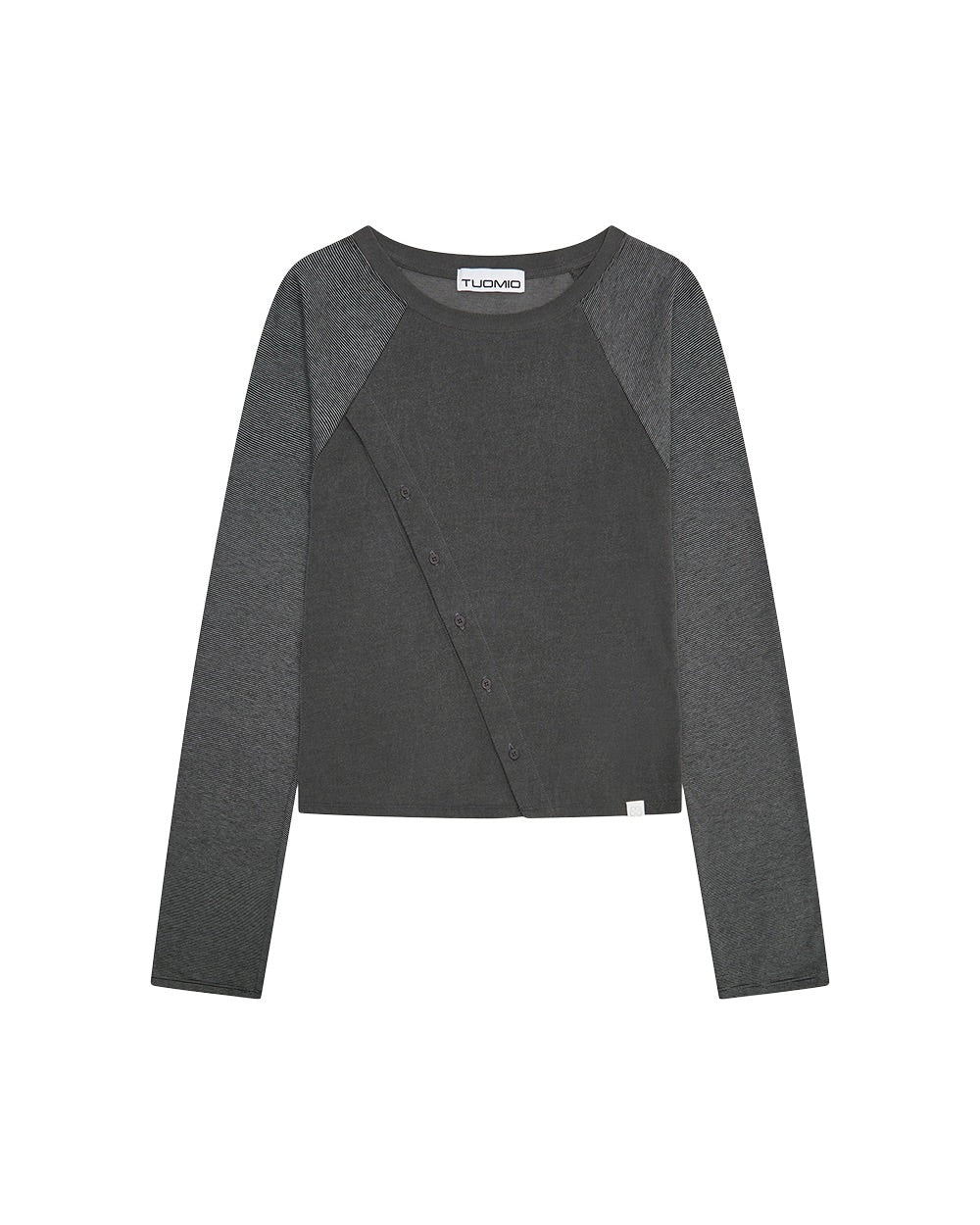 【TUOMIO】STRIPE BUTTON LONG SLEEVE