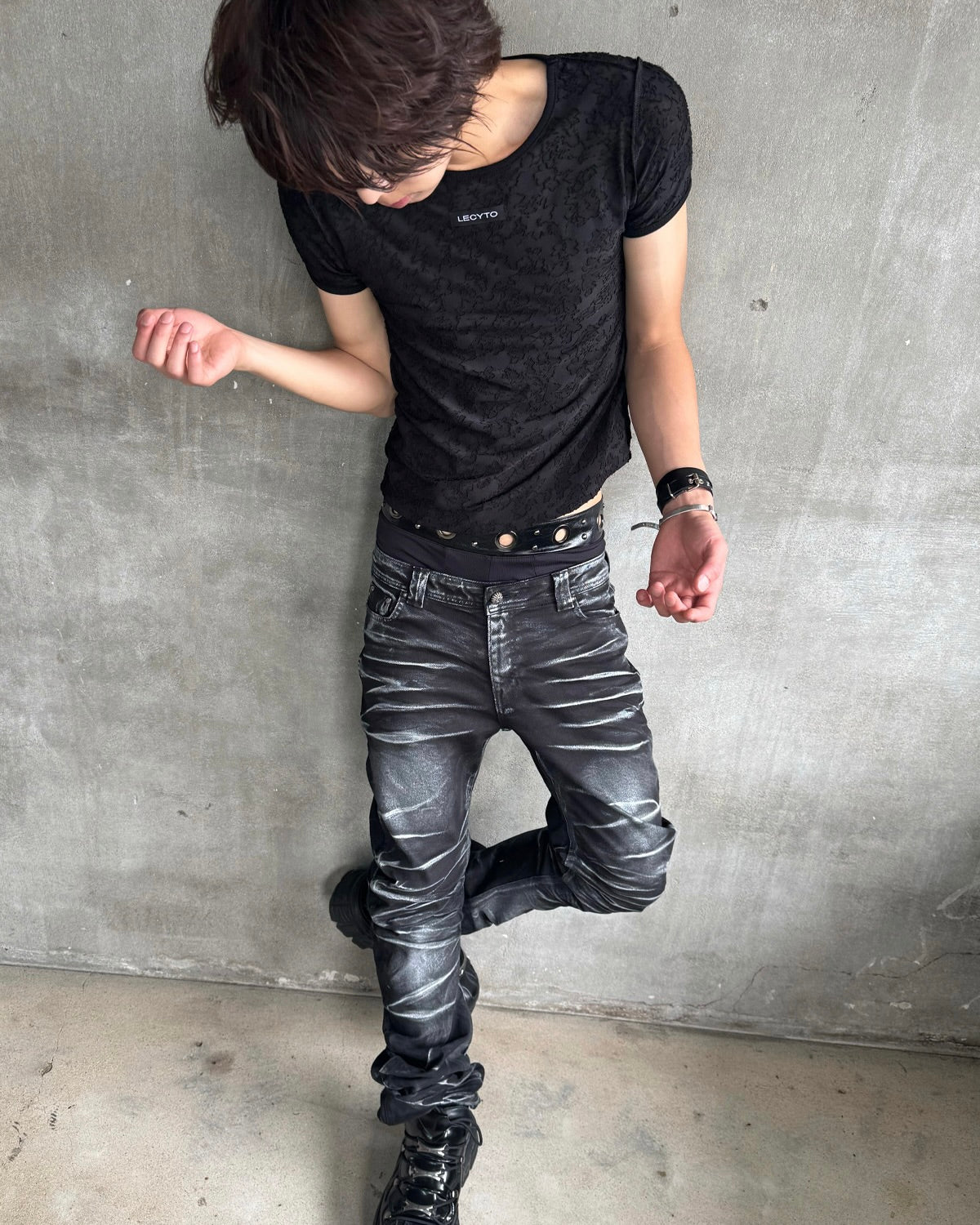 【LECYTO】Damask Lace T-Shirt
