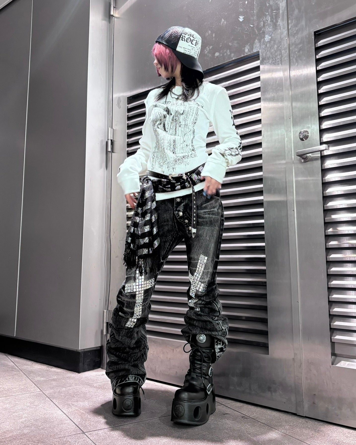 国際配送【BABY09】dark waffle long sleeve