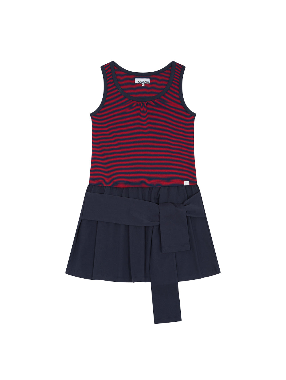 6/8 21:00発売【TUOMIO】STRIPE TIE DRESS