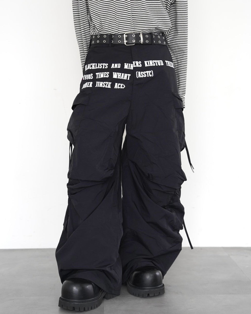 国際配送【LUV CODE】multi pocket gather pants