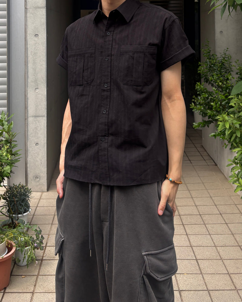 受注制【youll】jacquard cropped shirt (2color)