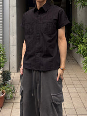 受注制【youll】jacquard cropped shirt (2color)