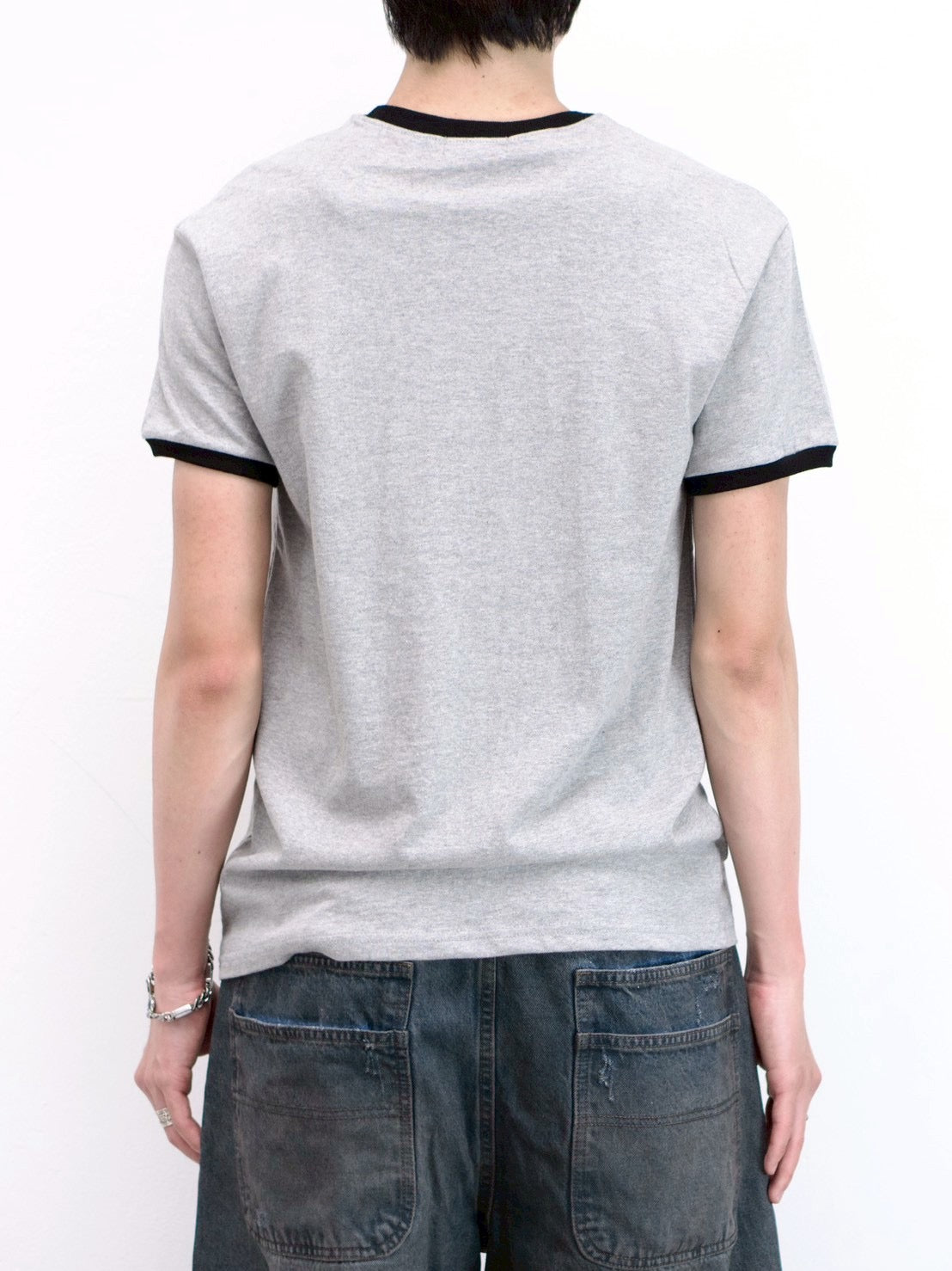 受注制【Chikashitsu +】stamp printing ringer tee (3color)