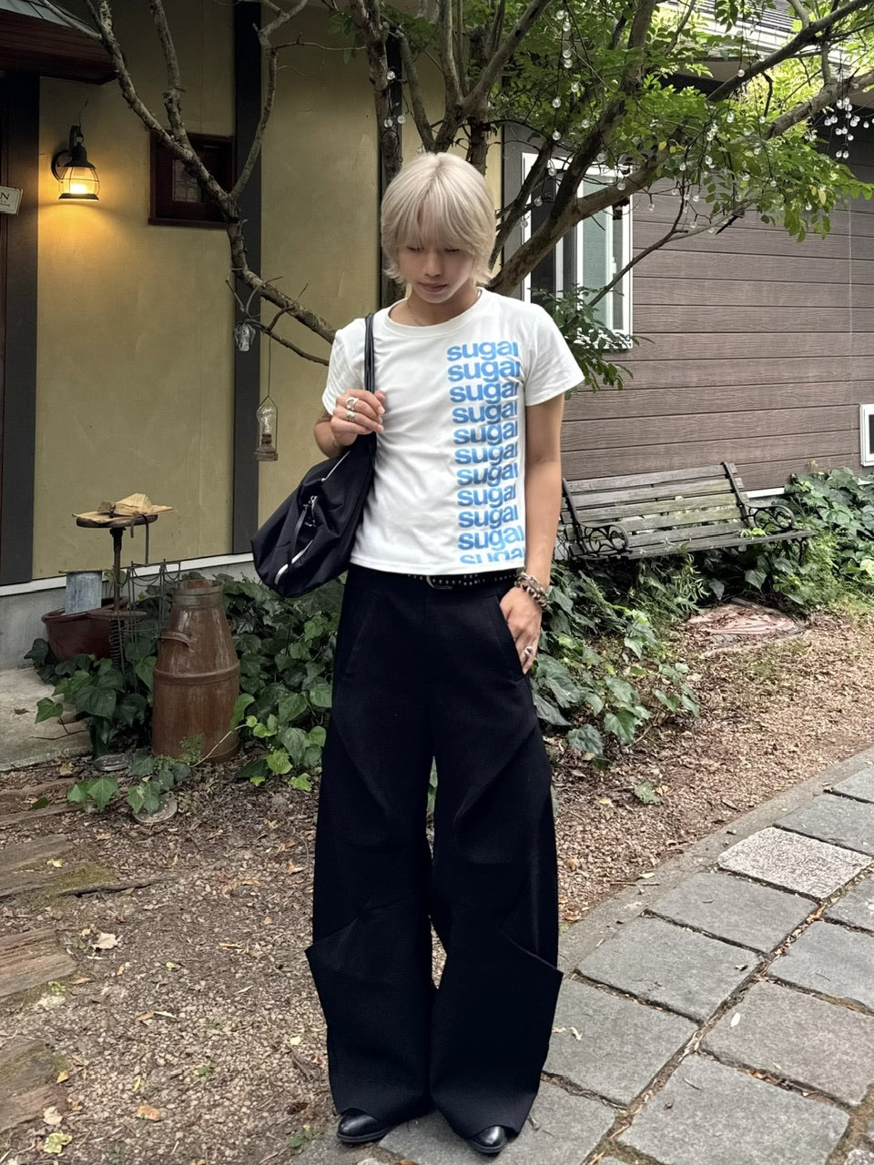国際配送【RENOL】stacked logo print tee