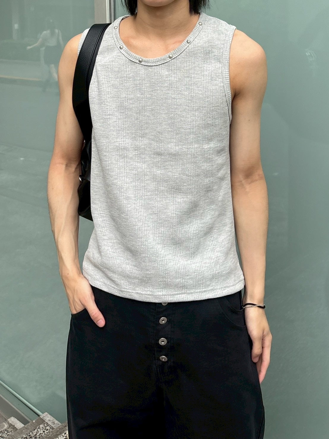 6/19 20:00発売 受注制【nmtc+】Studded Rib Tank Top (3color)