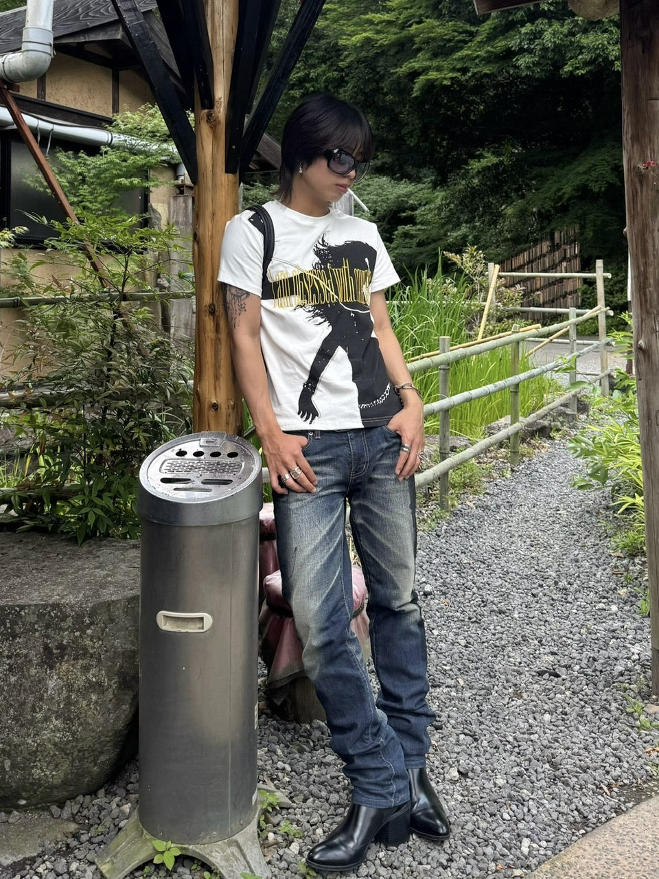 国際配送【RENOL】slim fit print tee