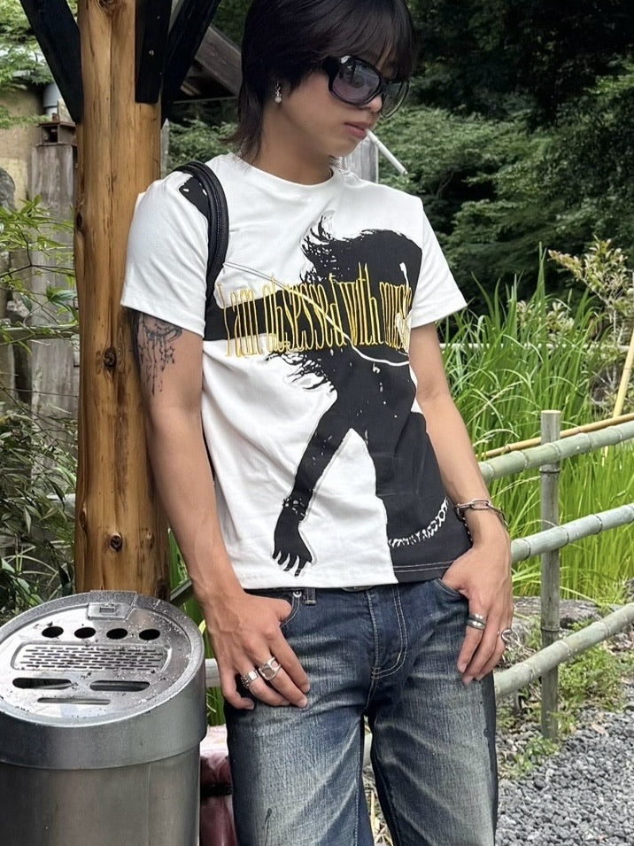 国際配送【RENOL】slim fit print tee