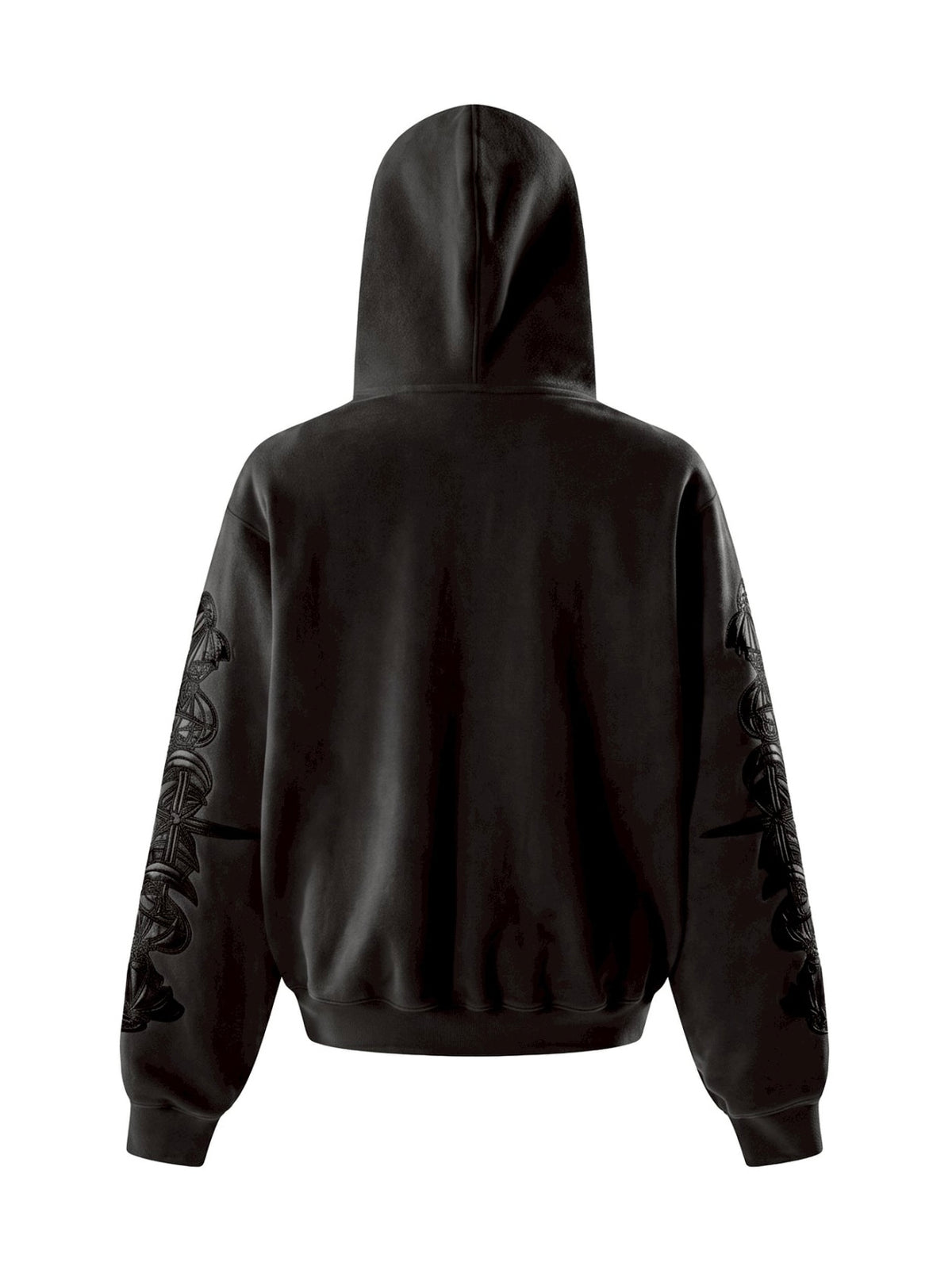 【The Boy Has No Patience】LEATHER PATCH ZIP HOODIE