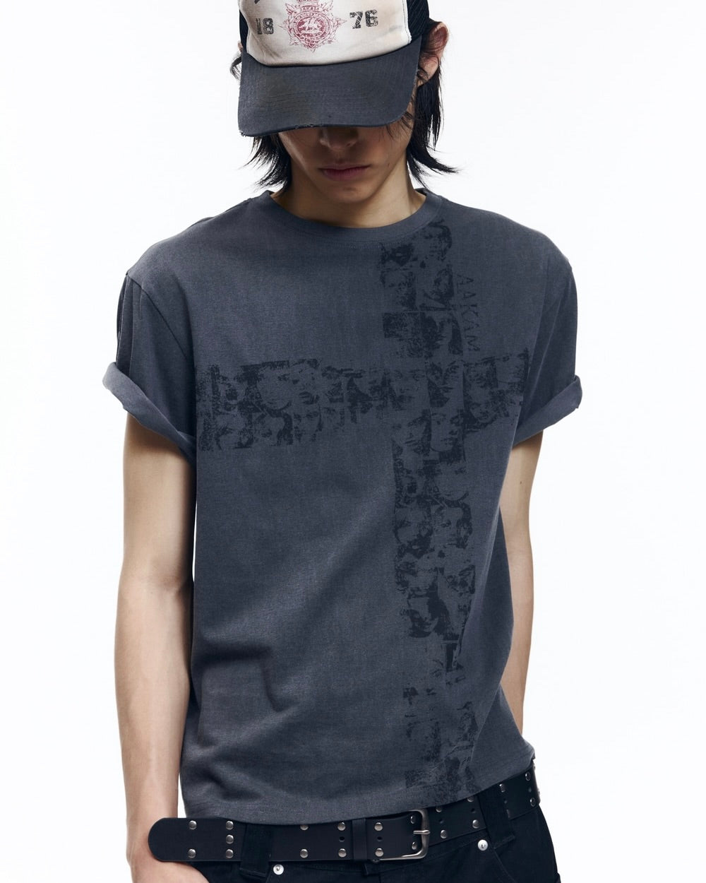 【AAKAM】Mosaic Cross Half Top