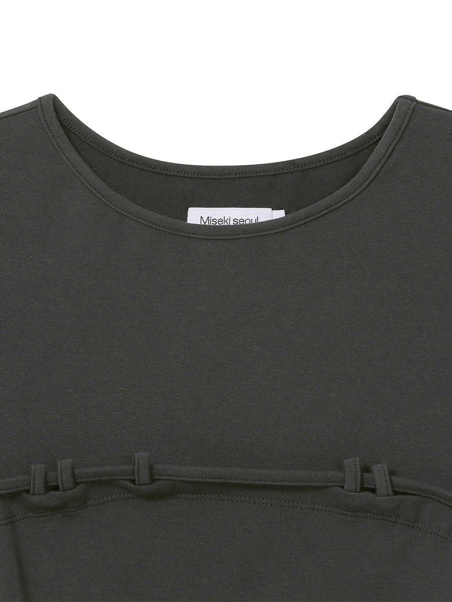 【Miseki seoul】String shirring short sleeve