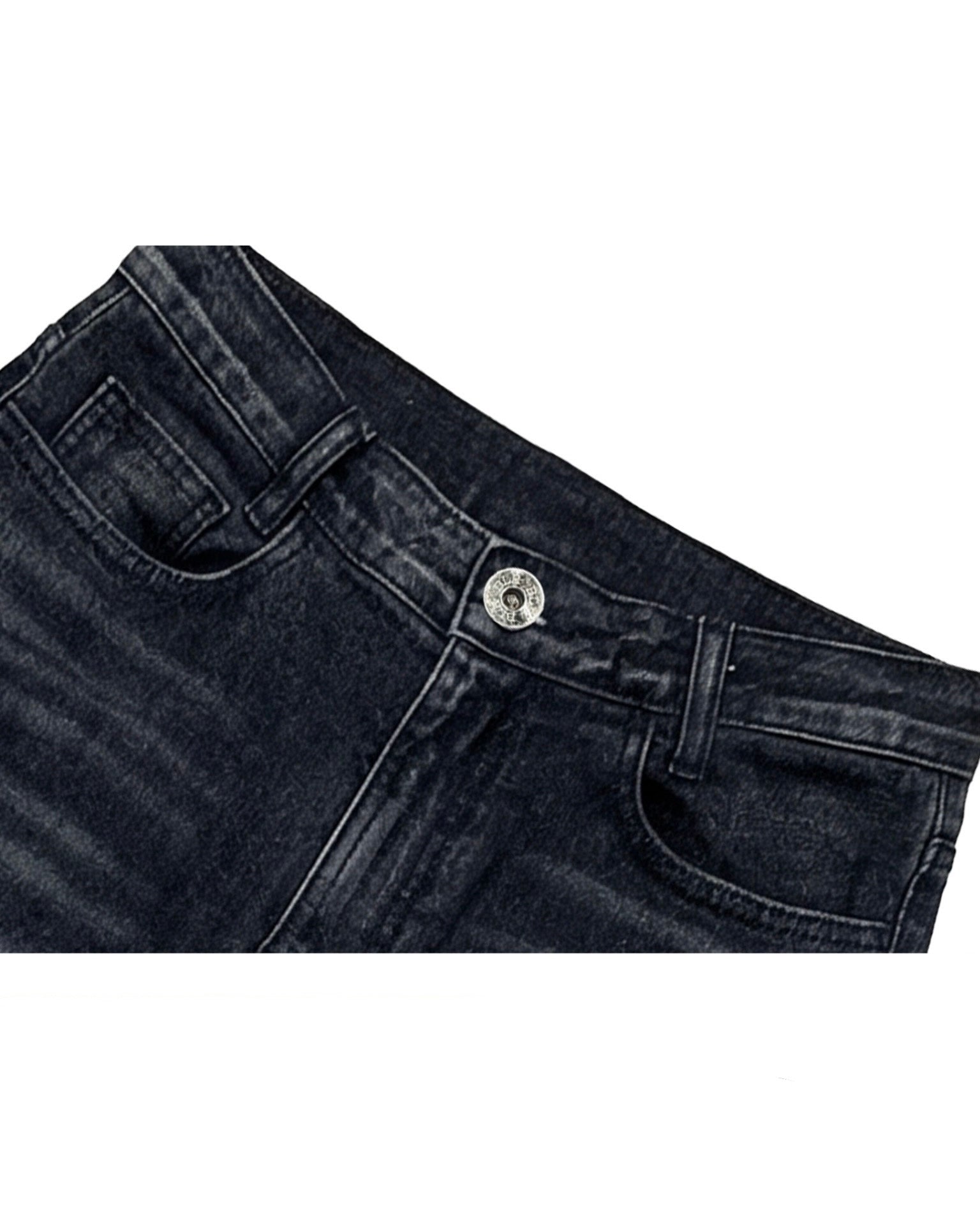【BLR BLUER】Crush Double Line Washing Denim Pants