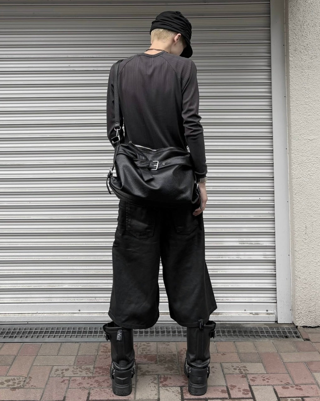 受注制【nmtc+】Snap henley neck ribbed slim top (4color)