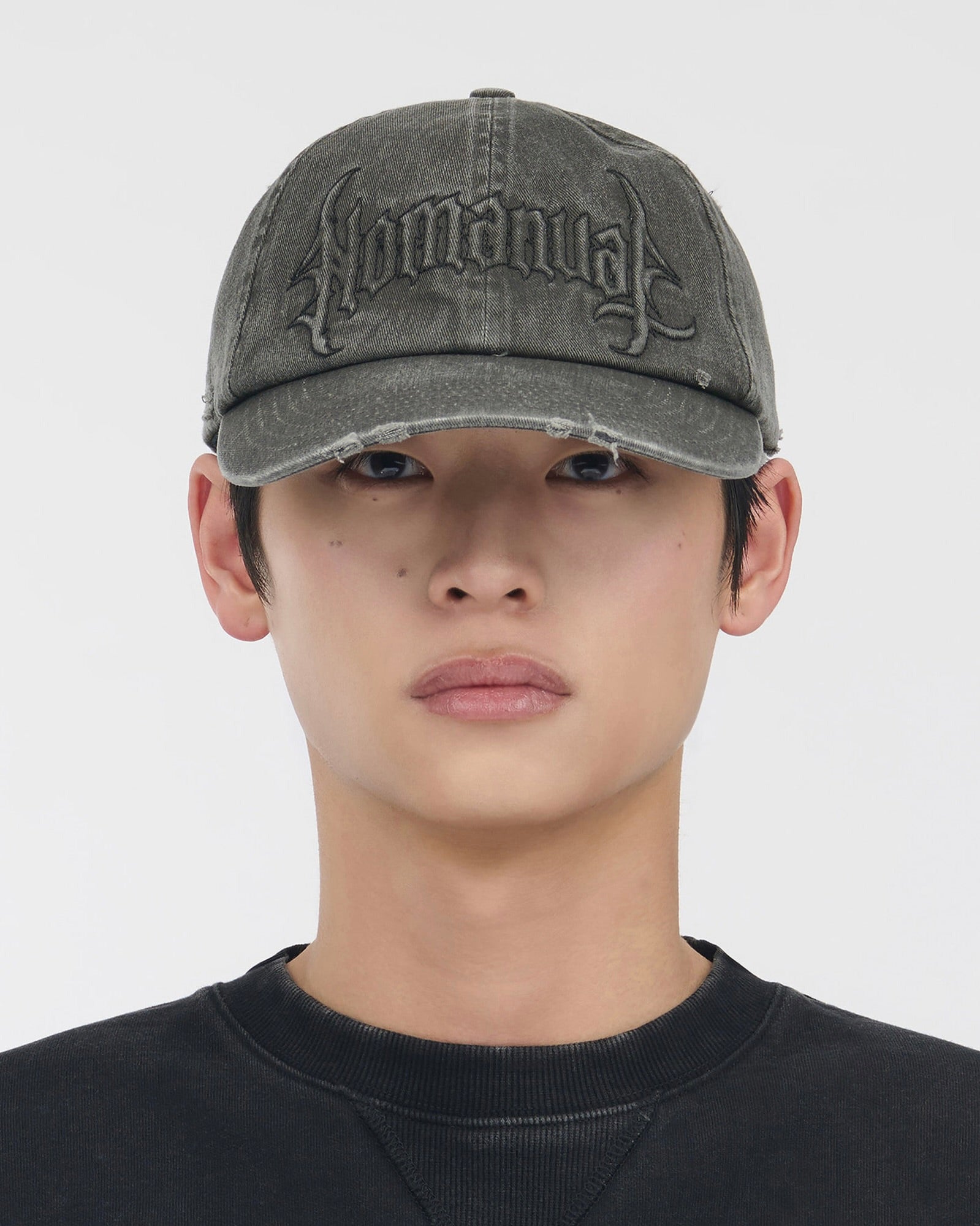 【NOMANUAL】GOTHIC LOGO WASHED BALL CAP