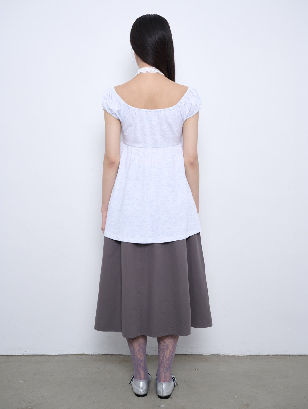 【TUOMIO】SHIRRED POCKET TOP