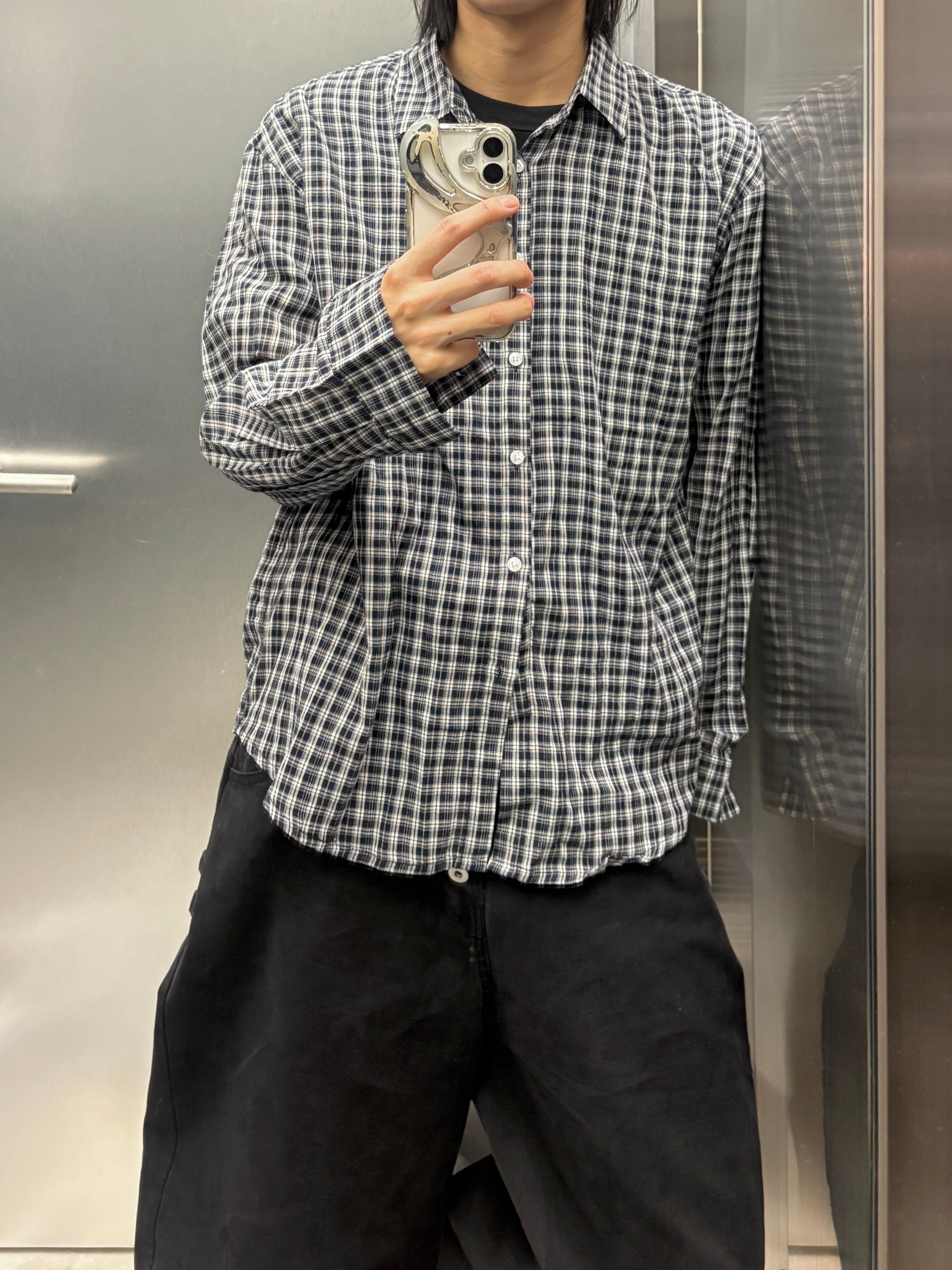 受注制【youll】sheer check shirt (3color)