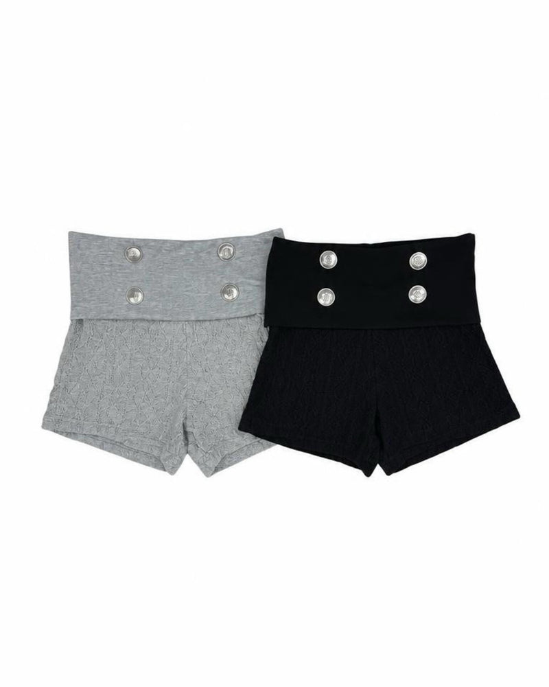 受注制【nmtc+】Double Button Knit Micro Shorts (2color)