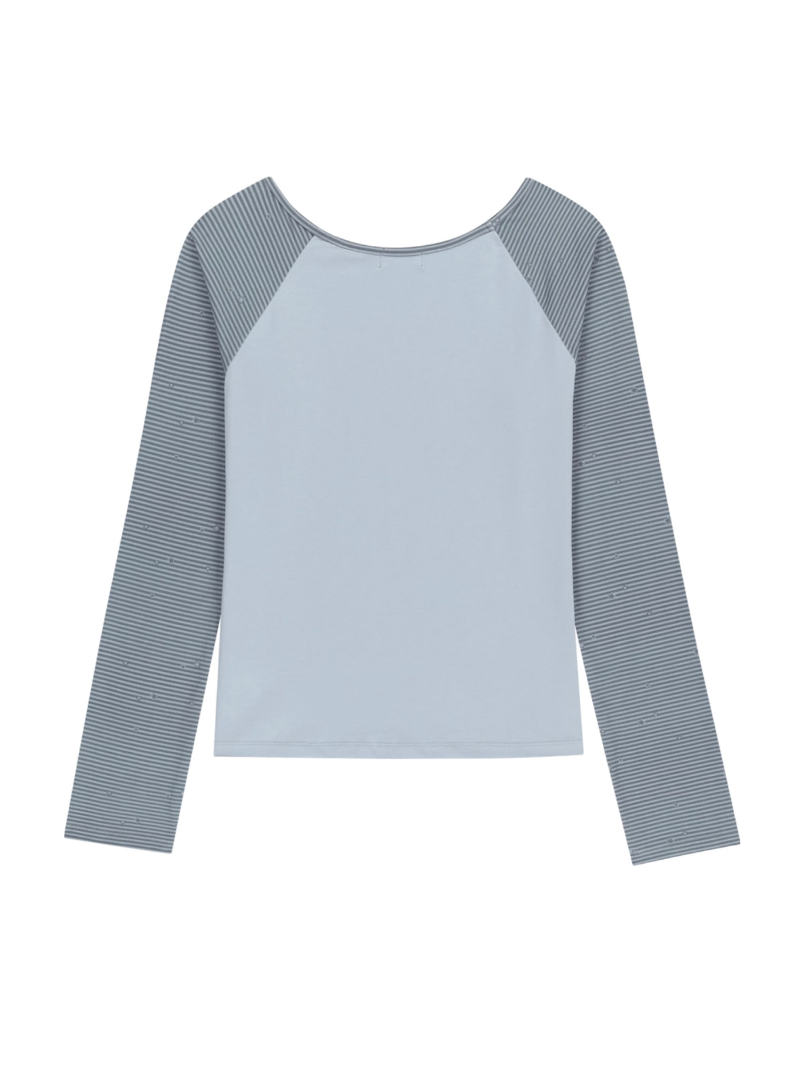 【OJOS】Stripe Raglan Long Sleeve