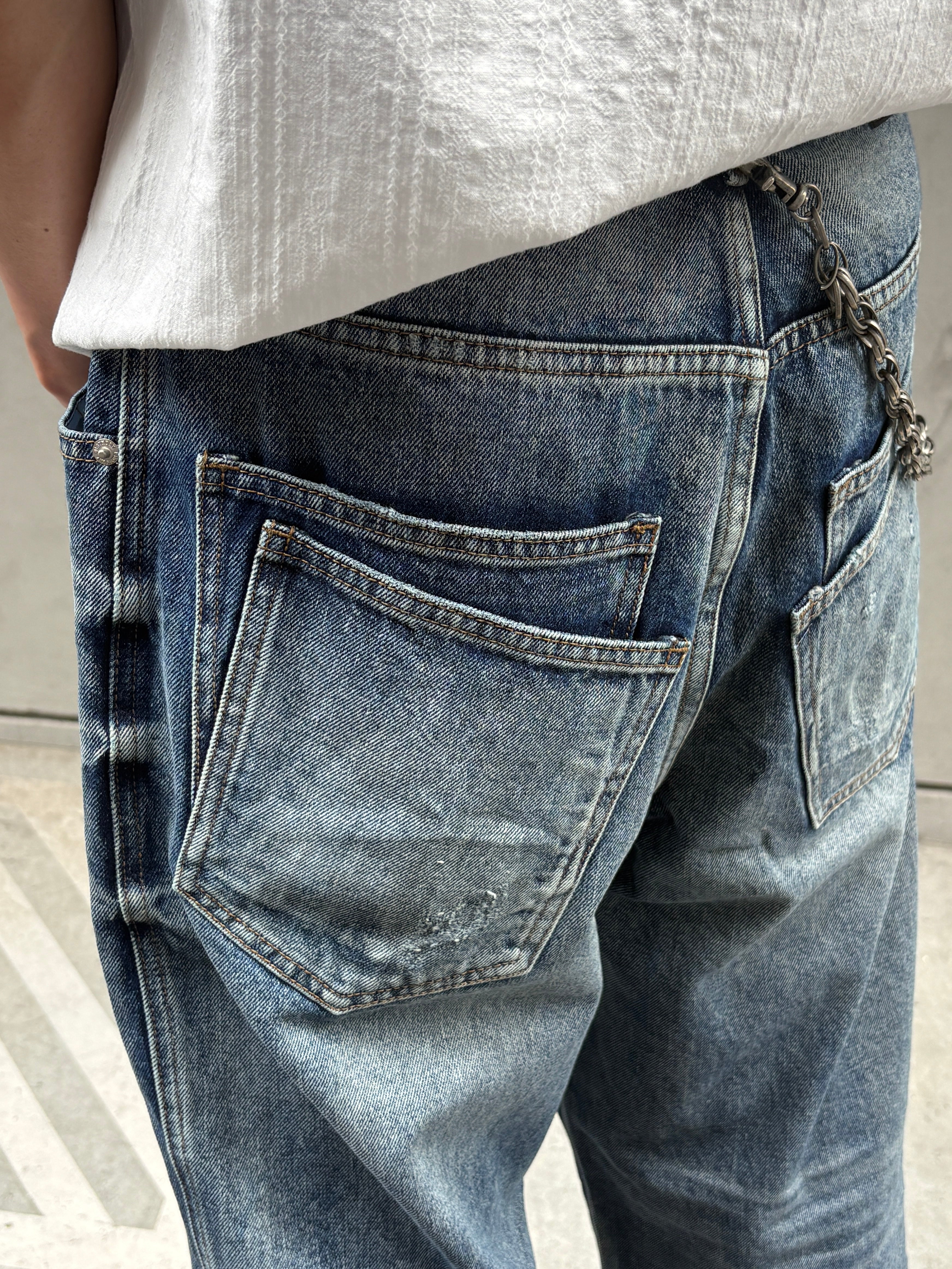 大阪店WEB限定受注制【Chikashitsu +】double back pocket denim pants (2color)