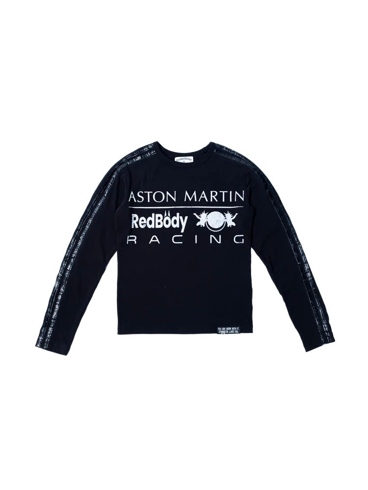【F.V.V.O】Parody Logo Slim-Fit Long Sleeve Tee