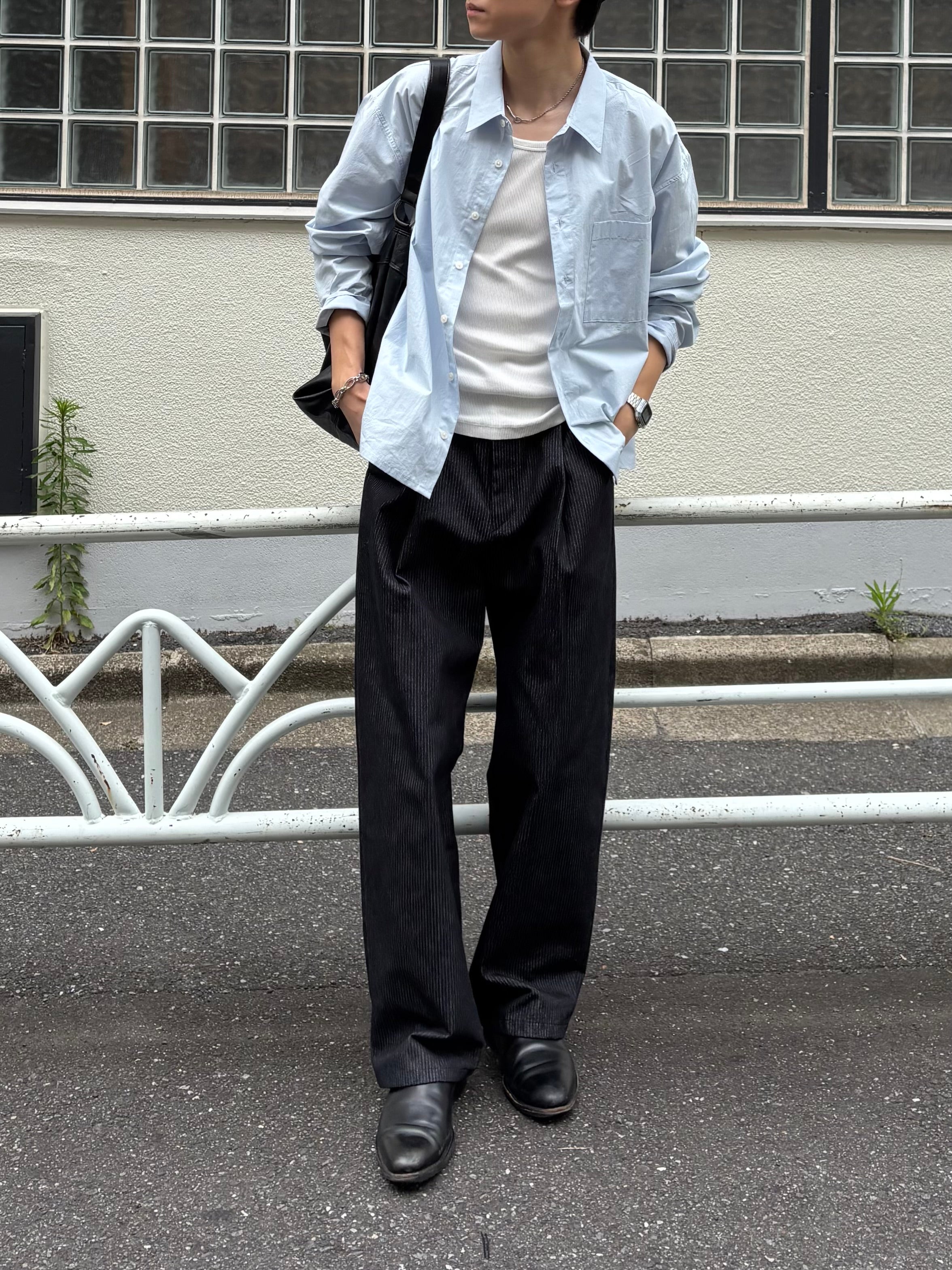 東京店WEB限定受注制【Chikashitsu +】soft touch cropped shirt (3color)