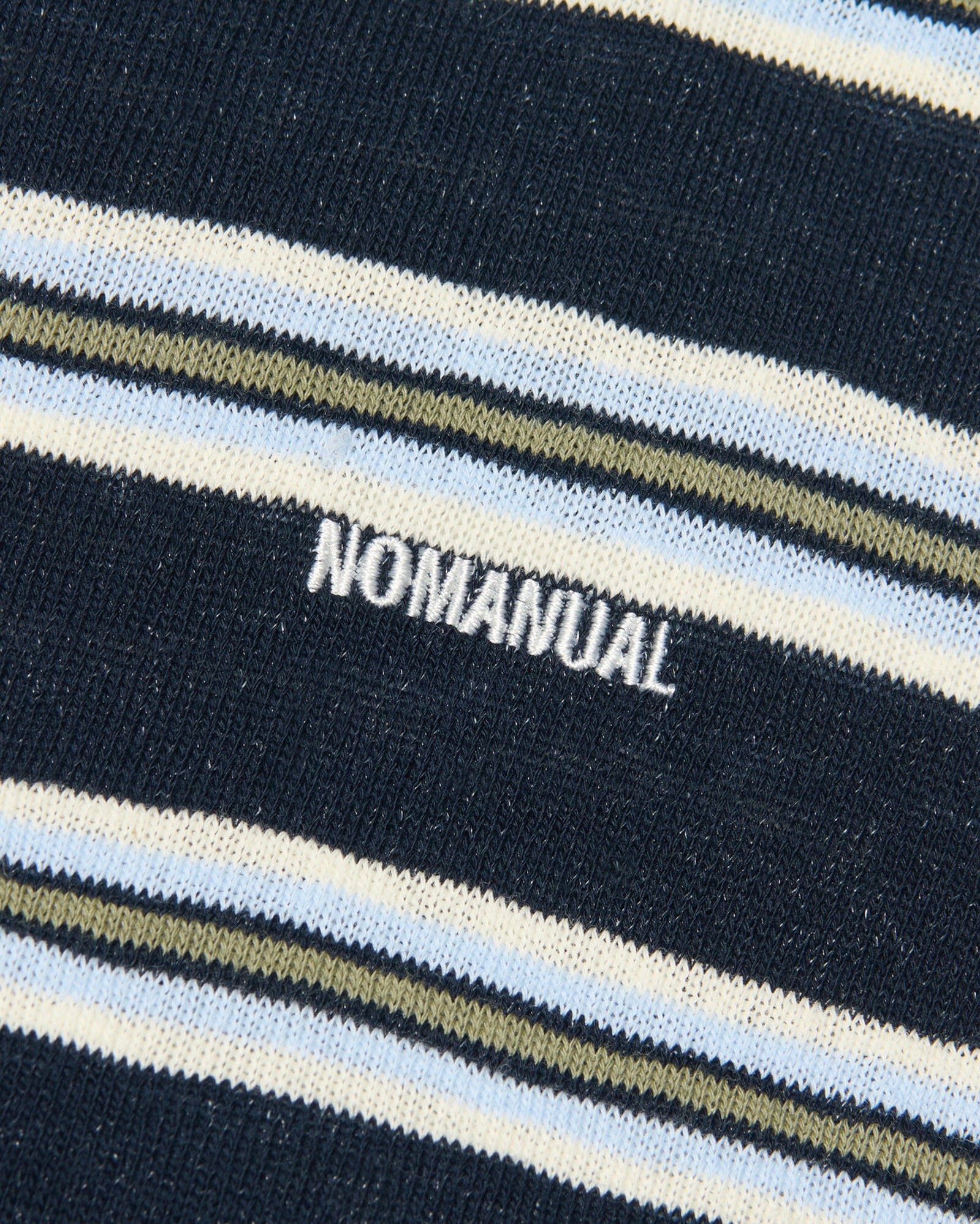 【NOMANUAL】STRIPE POLO LONG SLEEVE TEE