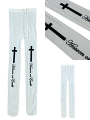 国際配送【Never mind the XU】Cross lettering tights