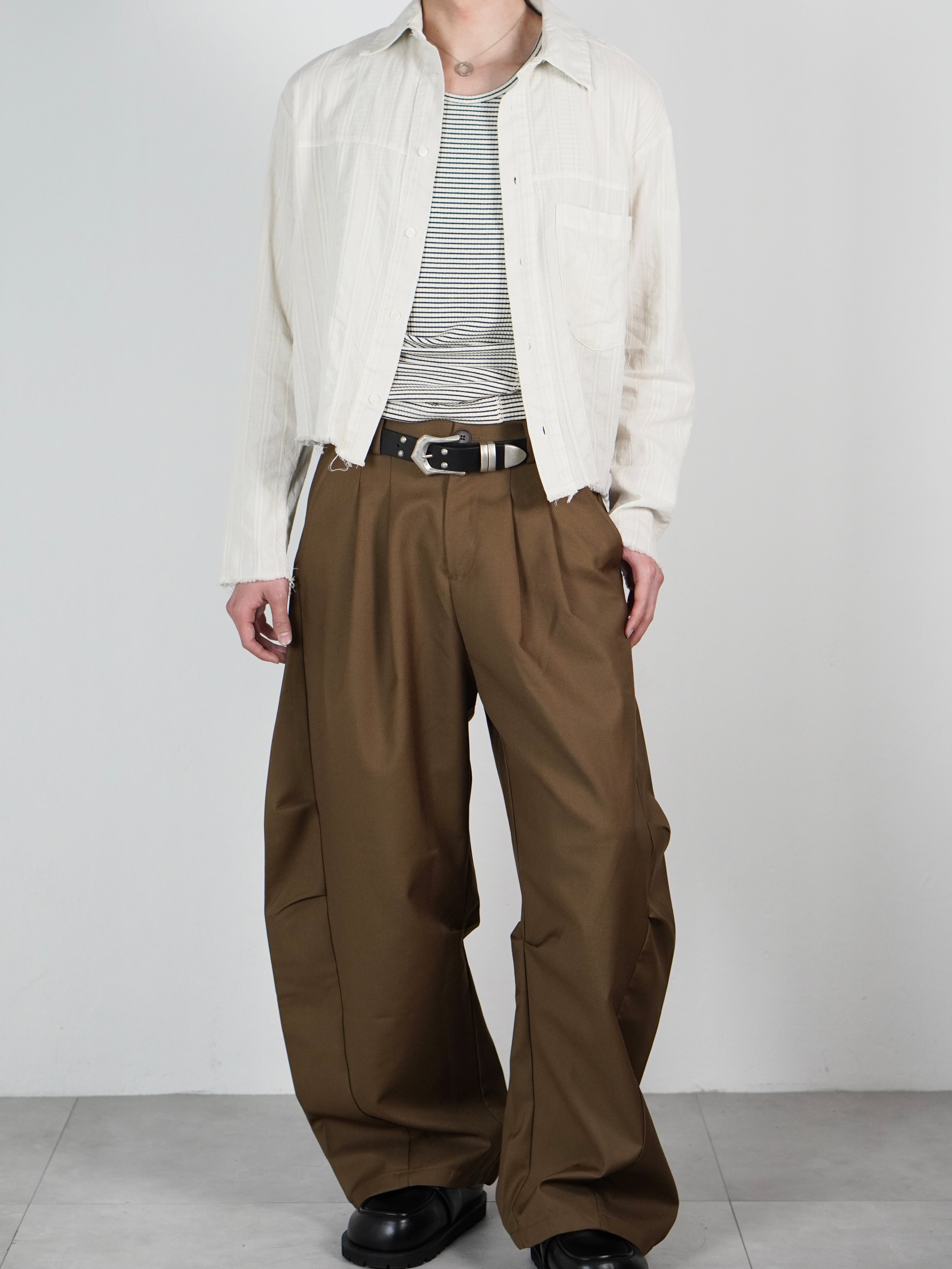 受注制【Chikashitsu +】pigment cut off shirt (2color)